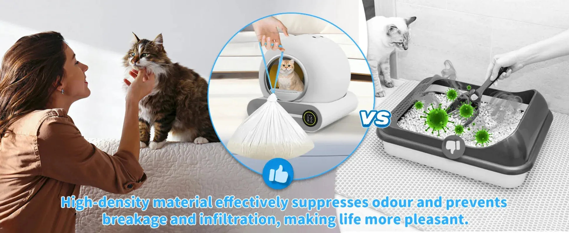 Abfalltüten in Rollen, passend zur smarten Katzentoilette Robot-Kitty